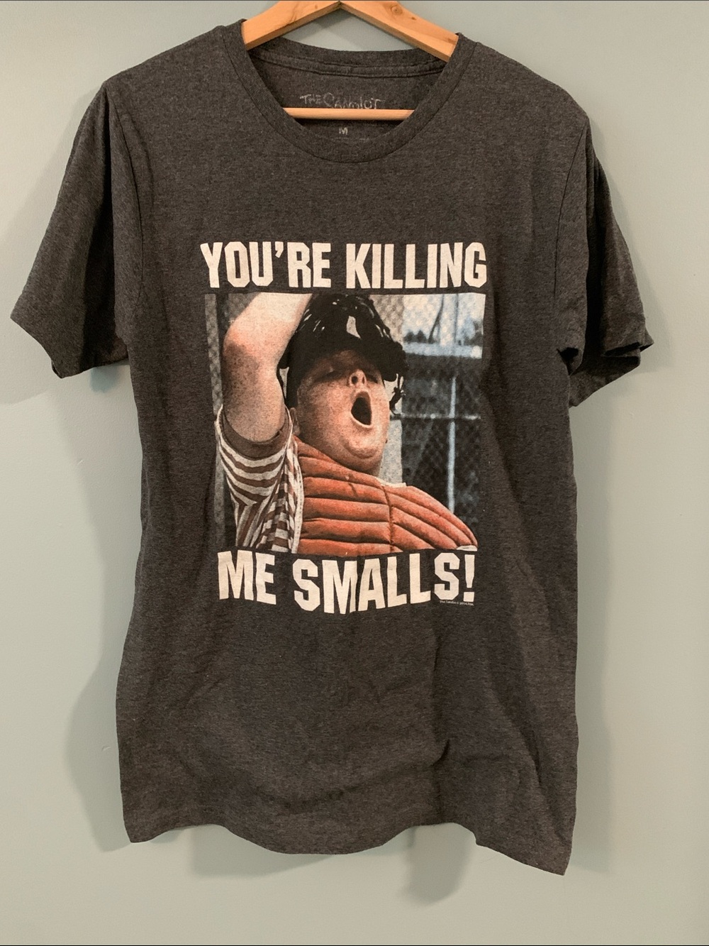Dark Gray Graphic Tee with 'You’re Killing Me Smalls!' Print -